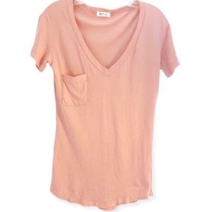 LAmade Pink V-Neck Pocket T, Size Medium